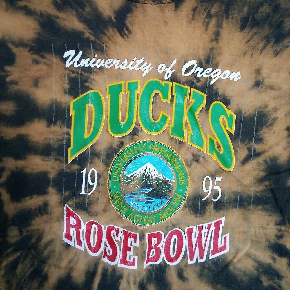 Vintage Oregon Ducks Rose Bowl 1995 Tie Dye T-Shirt